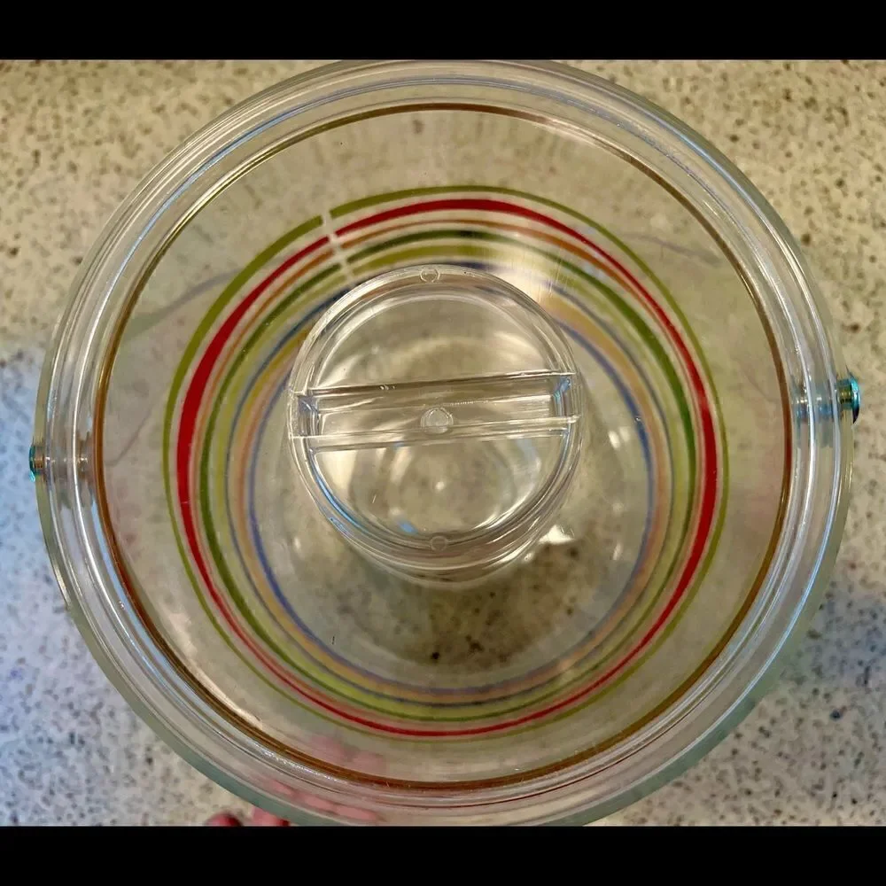 Vtg MCM Lucite Acrylic Multi Color Swirled Ice Bucket. Set Dressing On TV Show.
